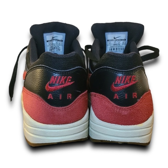 Nike AirMax 1, Black + Red "Sail" with Gum Sole Size 9.5 - Picture 6 of 12